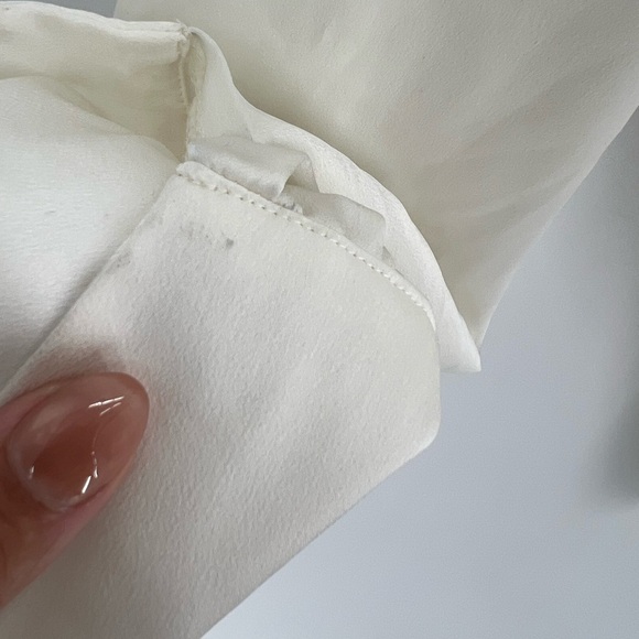 House Of Cb Rhea Ivory Satin Cowl Front Draped Bodysuit - Picture 6 of 10